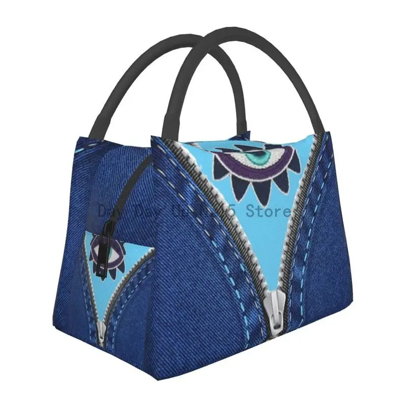Evil Eye Zippered Jeans Portable Lunch Boxes for Women Leakproof Bohemian Amulet Cooler Thermal Food Insulated Lunch Bag
Evil Eye Zippered Jeans Portable Lunch Boxes for Women Leakproof Bohemian Amulet Cooler Thermal Food Insulated Lunch Bag