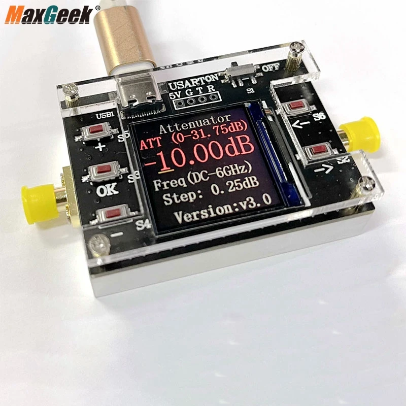 Maxgeek DC-6GHz CNC цифровой аттенюатор 470-520M полоса пропускания 0-31 дБ шаг 0,25 дБ уменьшение SNR w/кабель передачи данных
Maxgeek DC-6GHz CNC цифровой аттенюатор 470-520M полоса пропускания 0-31 дБ шаг 0,25 дБ уменьшение SNR w/кабель передачи данных