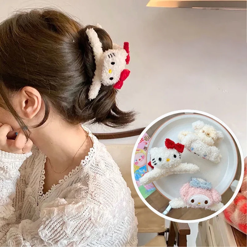 2022 New Cute Sanrio Plush Hair Claw Clip Cartoon Doll Grabbing Clip For Women French Design Hairpin Hair Clip Lovely Barrettes 
2022 New Cute Sanrio Plush Hair Claw Clip Cartoon Doll Grabbing Clip For Women French Design Hairpin Hair Clip Lovely Barrettes