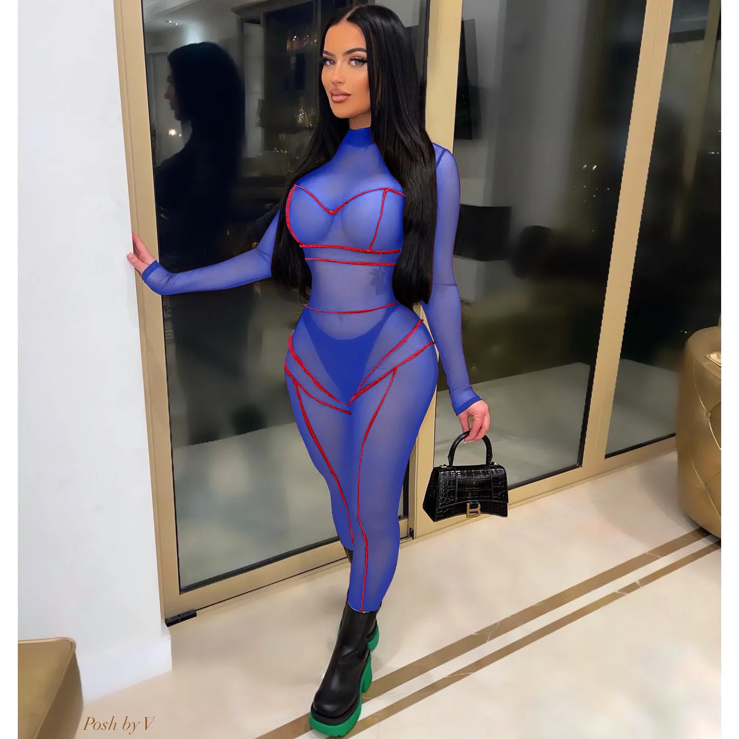Women‘s Fashion Sexy Mesh Patchwork See Through Jumpsuit Autumn New Long Sleeve Turtleneck Skinny Romper 2022
Women‘s Fashion Sexy Mesh Patchwork See Through Jumpsuit Autumn New Long Sleeve Turtleneck Skinny Romper 2022