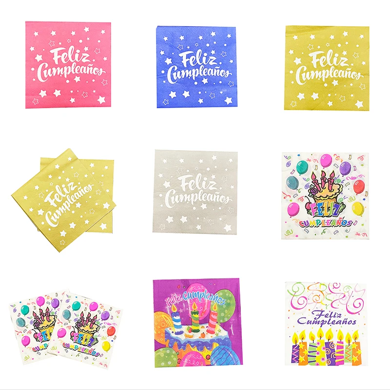 20pcs Baby Shower Disposable Napkins Kid Birthday Party Decorations Spanish Feliz Cumpleaños Napkin Party Supplies
20pcs Baby Shower Disposable Napkins Kid Birthday Party Decorations Spanish Feliz Cumpleaños Napkin Party Supplies