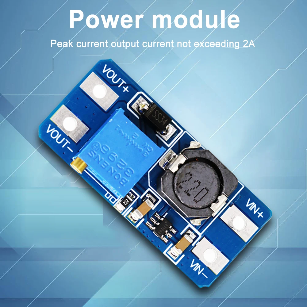 

2pcs Booster Power Module Mini MT3608 DC-DC Step-up Board Input 3V/5V Litre 5V/9V/12V/24V Adjustable Step Up Power Apply Module