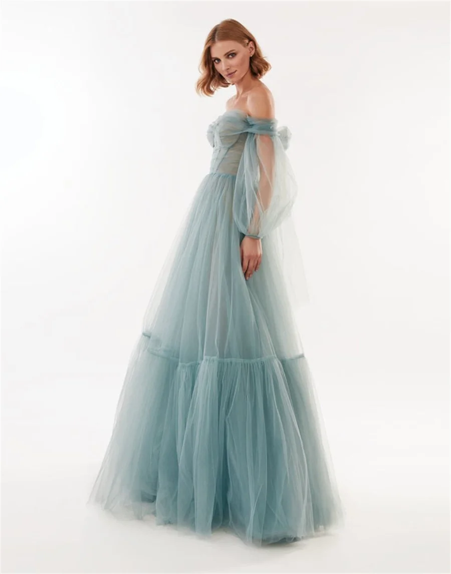 Long Puff Sleeves Off Shoulder Evening Dress For Women Lace Up Back A Line Elegant Formal Prom Gowns Custom Made
Long Puff Sleeves Off Shoulder Evening Dress For Women Lace Up Back A Line Elegant Formal Prom Gowns Custom Made