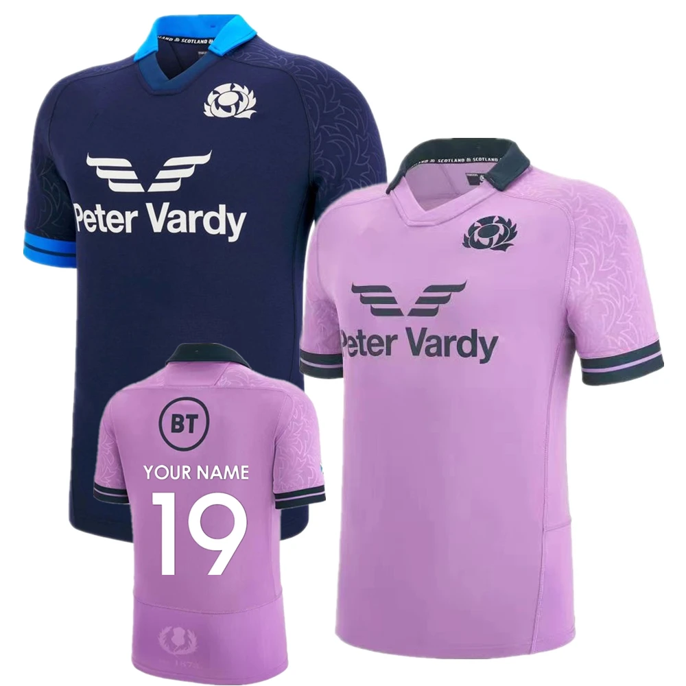 

2023 Scotland Home Alternate Rugby Shirt Short Sleeve Navy rugby jersey 23 six Nations All Teams jersey