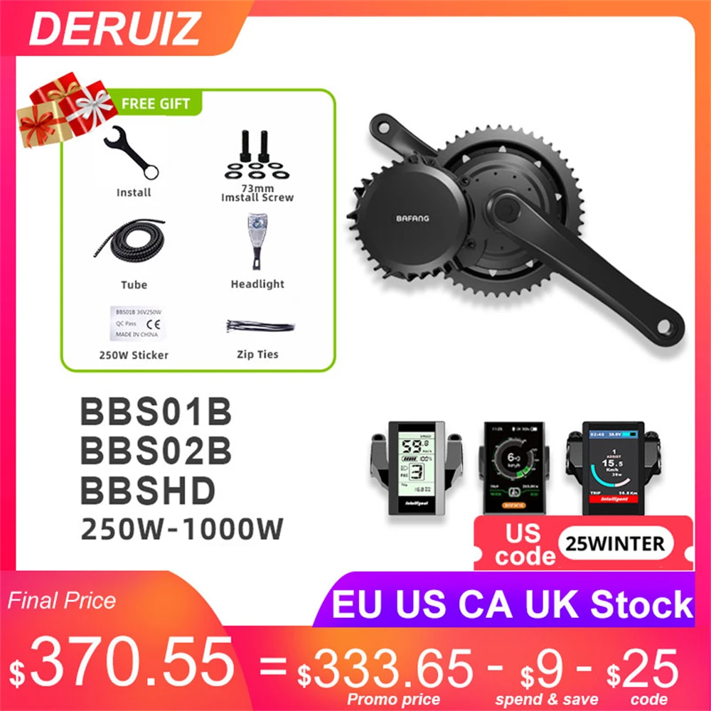 Bafang Motor BBS01B BBS01 250W 350W 500W BBS02 BBS02B 750W BBSHD BBS03 1000W Mid Drive Motor Electric Bike Ebike Conversion Kit
Bafang Motor BBS01B BBS01 250W 350W 500W BBS02 BBS02B 750W BBSHD BBS03 1000W Mid Drive Motor Electric Bike Ebike Conversion Kit