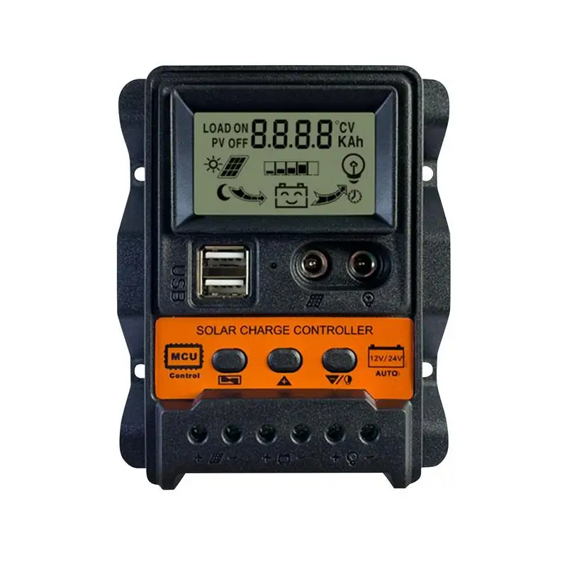 Solar Panel Battery Controller Solar Panel Battery Intelligent Regulator With LCD Display Dual Button Operator Interface
Solar Panel Battery Controller Solar Panel Battery Intelligent Regulator With LCD Display Dual Button Operator Interface