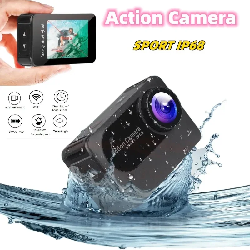 Экшн-камера HD, 1080P, Wi-Fi, экран 2,0 дюйма, широкоугольный объектив 150 °
Экшн-камера HD, 1080P, Wi-Fi, экран 2,0 дюйма, широкоугольный объектив 150 °