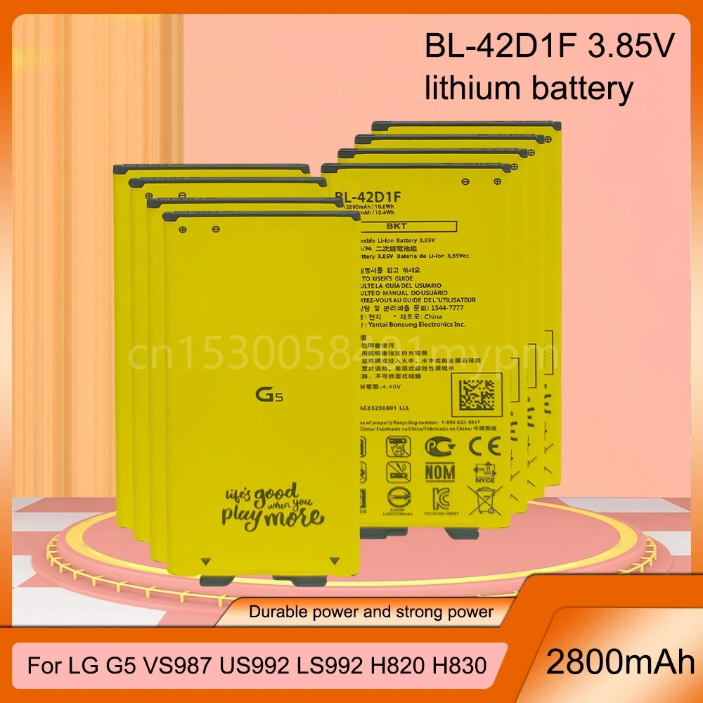 2700mAh BL-42D1F Replacement Battery For LG G5 VS987 US992 H820 H830 H840 H850 H860 H868 LS992 F700 BL42D1F Batteries
2700mAh BL-42D1F Replacement Battery For LG G5 VS987 US992 H820 H830 H840 H850 H860 H868 LS992 F700 BL42D1F Batteries
