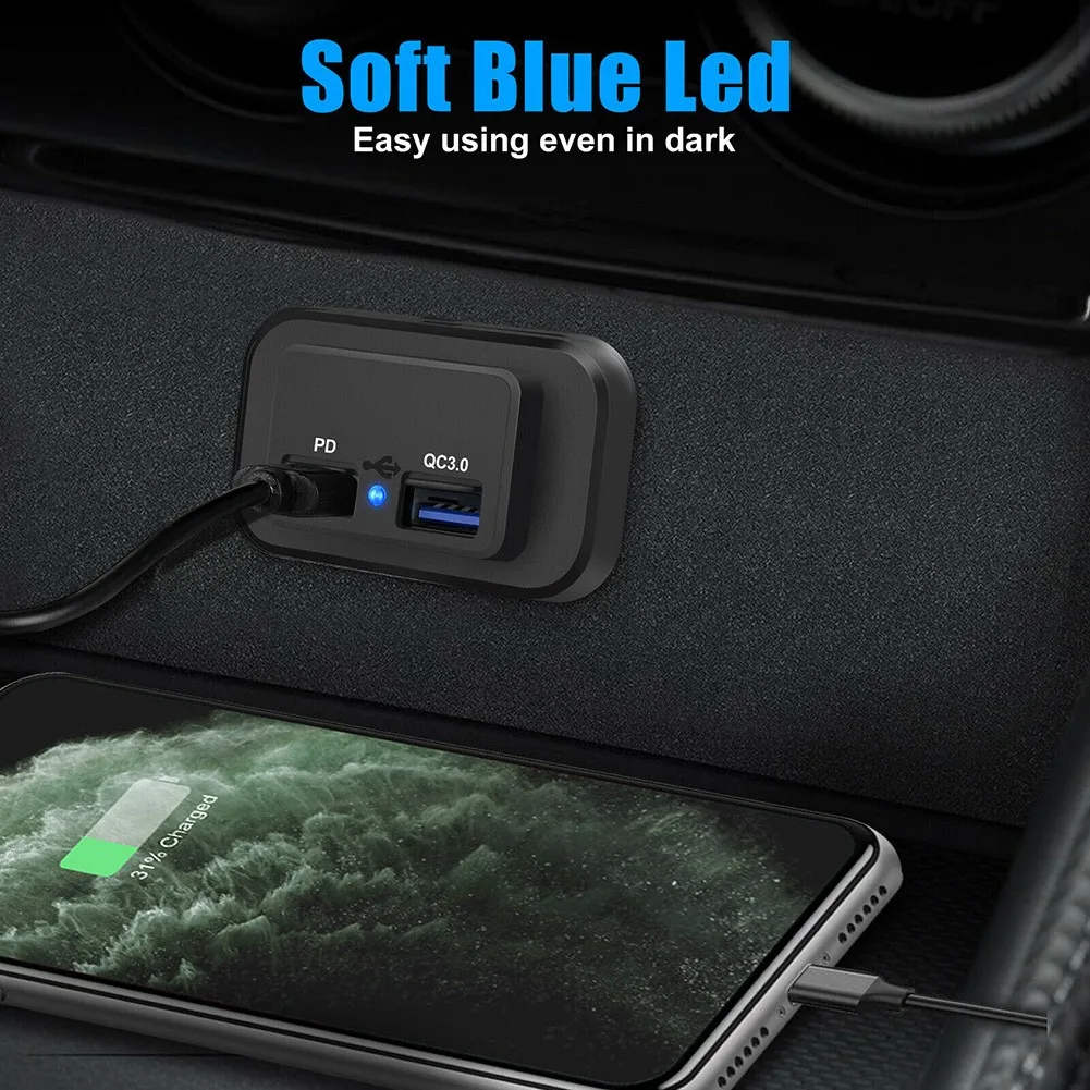 12/24V PD+QC3.0 Dual USB Port Car RV Fast Charger Socket Power Outlet Waterproof 36W 66.5x39mm Electronic Accessories
12/24V PD+QC3.0 Dual USB Port Car RV Fast Charger Socket Power Outlet Waterproof 36W 66.5x39mm Electronic Accessories