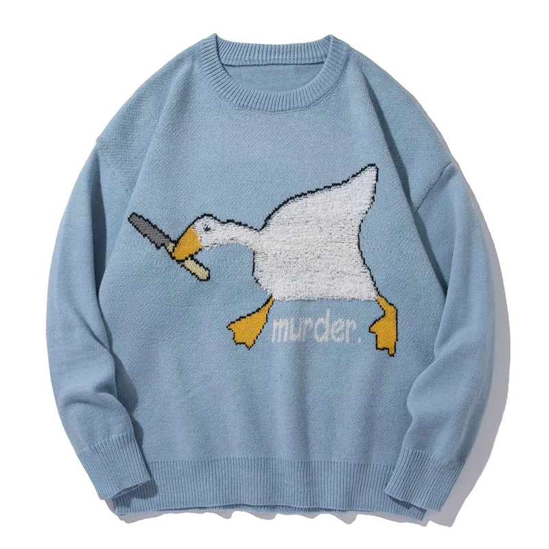Harajuku Cartoon Sweaters Men Spoof Goose Print Pullover Casual O-neck Knitted Top Mens Hip Hop Loose Sweater Couple Streetwear
Harajuku Cartoon Sweaters Men Spoof Goose Print Pullover Casual O-neck Knitted Top Mens Hip Hop Loose Sweater Couple Streetwear