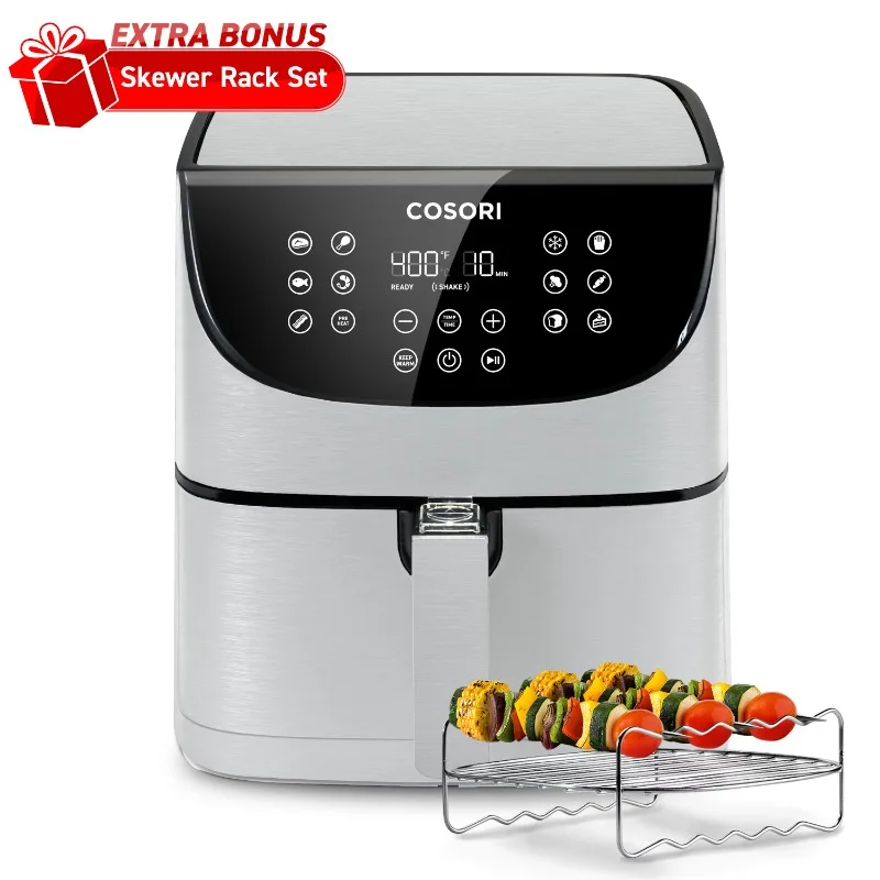 Cosori Pro Gen 2 5.8-Quart Air Fryer, Large 13-in-1 Air Fryer, Touch Screen, Walmart-Exclusive Bonus Items, Light Gray
Cosori Pro Gen 2 5.8-Quart Air Fryer, Large 13-in-1 Air Fryer, Touch Screen, Walmart-Exclusive Bonus Items, Light Gray