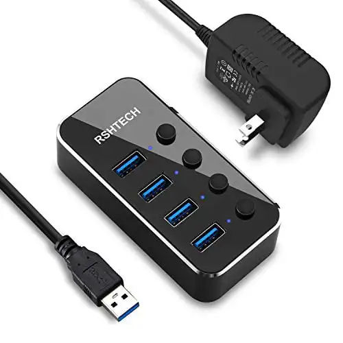USB-разветвитель с 4 портами USB 3,0, алюминиевый USB-разветвитель с отдельным переключателем ВКЛ./ВЫКЛ. И 5 в перем. Тока
USB-разветвитель с 4 портами USB 3,0, алюминиевый USB-разветвитель с отдельным переключателем ВКЛ./ВЫКЛ. И 5 в перем. Тока