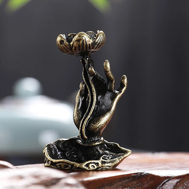 Pure copper backflow incense Buddha hand lotus brass incense frame incense Zen tea ceremony table tea table furnishings
Pure copper backflow incense Buddha hand lotus brass incense frame incense Zen tea ceremony table tea table furnishings