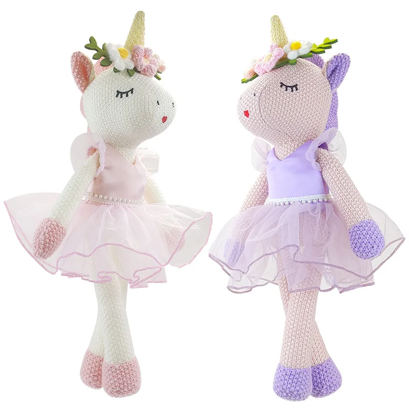 40cm Kawaii Knitted Unicorn Plush Doll Girls Crochet Stuffed Animal Rag Dolls with Clothes Holiday Gifts Children Toys
40cm Kawaii Knitted Unicorn Plush Doll Girls Crochet Stuffed Animal Rag Dolls with Clothes Holiday Gifts Children Toys