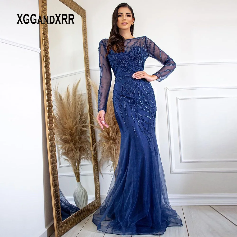Blue Long Sleeves Mermaid Evening Dress 2022 O Neck Backless Beading Elegant Prom Party Gown Woman Formal Wedding Guest Wear
Blue Long Sleeves Mermaid Evening Dress 2022 O Neck Backless Beading Elegant Prom Party Gown Woman Formal Wedding Guest Wear