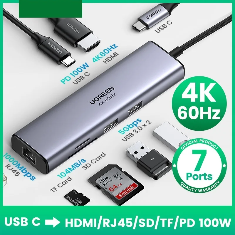 USB C HUB 4K 60Hz Type C to HDMI 2.0 RJ45 USB 3.0 PD 100W Adapter For Macbook Air Pro iPad Pro M1 PC Accessories USB HUB
USB C HUB 4K 60Hz Type C to HDMI 2.0 RJ45 USB 3.0 PD 100W Adapter For Macbook Air Pro iPad Pro M1 PC Accessories USB HUB