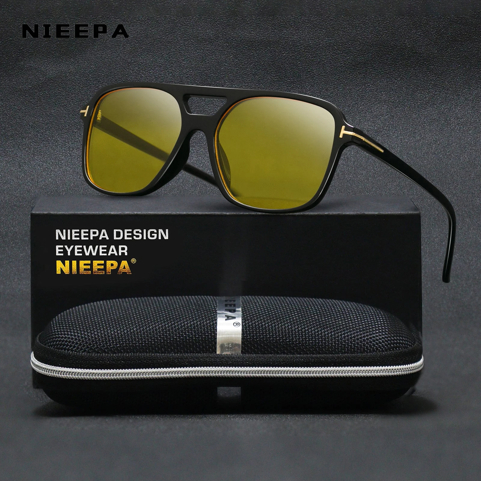 NIEEPA Fashion Double Beam Sunglasses for Women Simple Vintage Square Frame Driving Men Sunglass Shade Eyewear UV400
NIEEPA Fashion Double Beam Sunglasses for Women Simple Vintage Square Frame Driving Men Sunglass Shade Eyewear UV400
