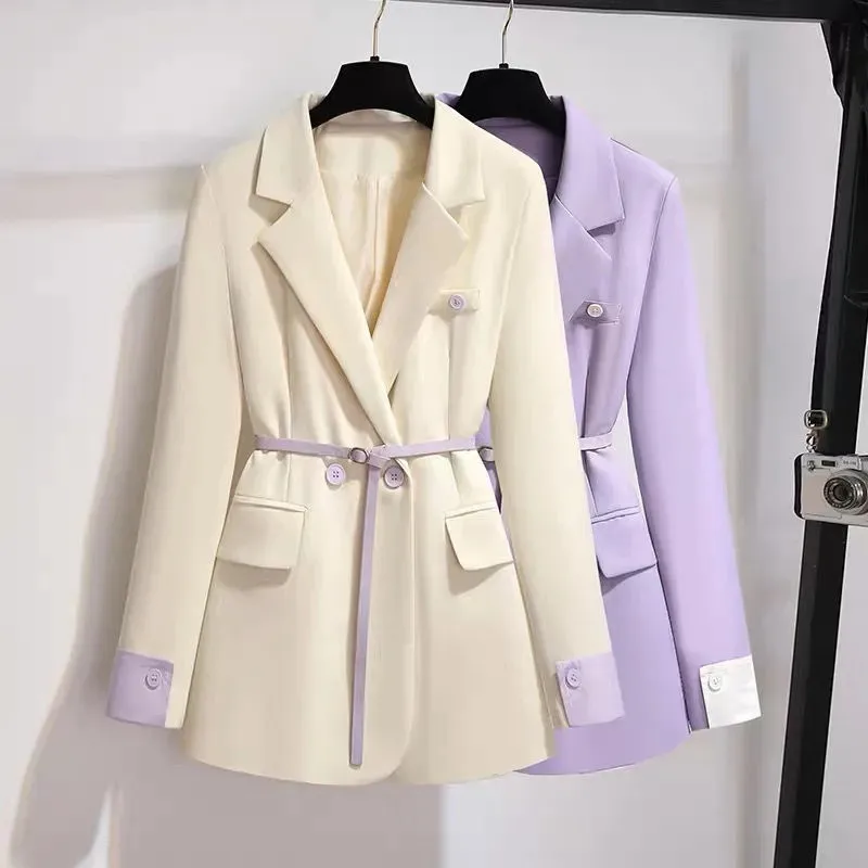 Fashion Purple Suit Jacket Female 2023 Spring Autumn Korean Double Breasted Casual Waist Contrast Color Blazer Coat women H3071
Fashion Purple Suit Jacket Female 2023 Spring Autumn Korean Double Breasted Casual Waist Contrast Color Blazer Coat women H3071