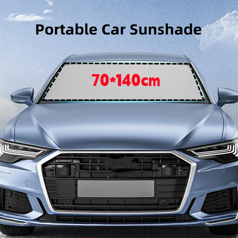 70*140cm Portable Car Sunshade Double Layer Sunscreen Insulation Cloth Car Interior Shading Umbrella Window Windshield Foldable
70*140cm Portable Car Sunshade Double Layer Sunscreen Insulation Cloth Car Interior Shading Umbrella Window Windshield Foldable