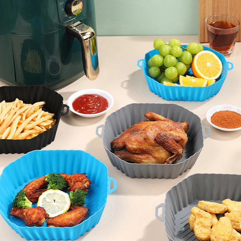 1PC Air Fryers Oven Baking Tray Fried Chicken Basket Mat Air Fryer Silicone Pot Replacement Grill Pan Accessory
1PC Air Fryers Oven Baking Tray Fried Chicken Basket Mat Air Fryer Silicone Pot Replacement Grill Pan Accessory