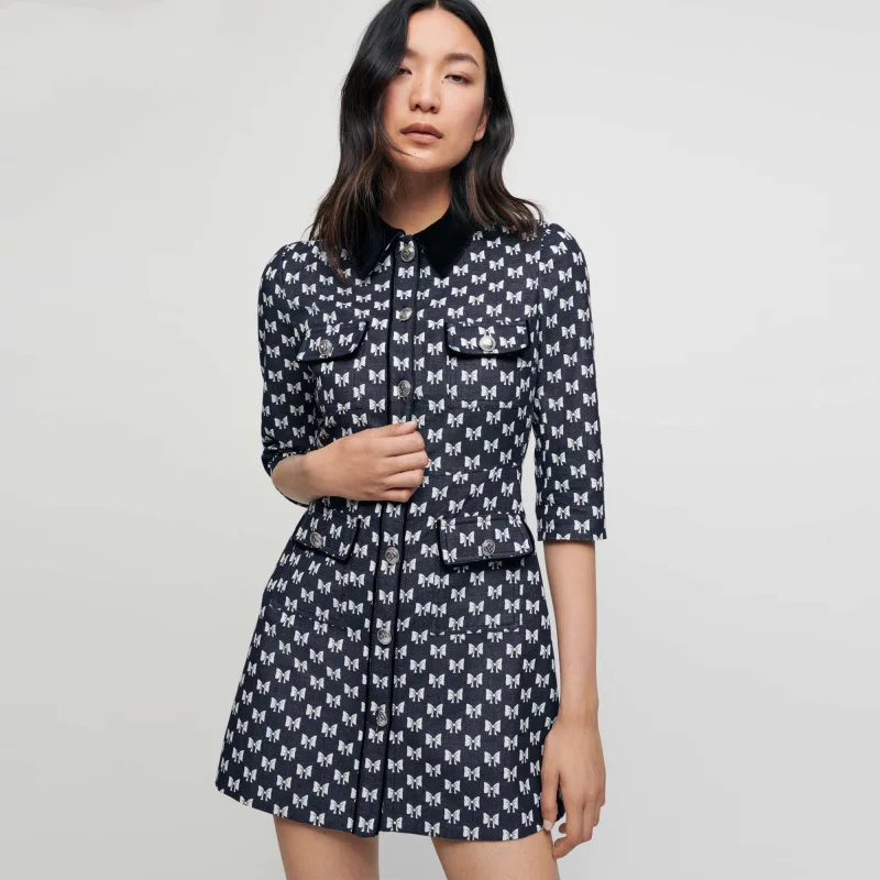 New Spring Autumn Maje Dress for Women Fashion Print Vintage Half Sleeves Dresses for Women Casual Streetwearing Dress for Women
New Spring Autumn Maje Dress for Women Fashion Print Vintage Half Sleeves Dresses for Women Casual Streetwearing Dress for Women