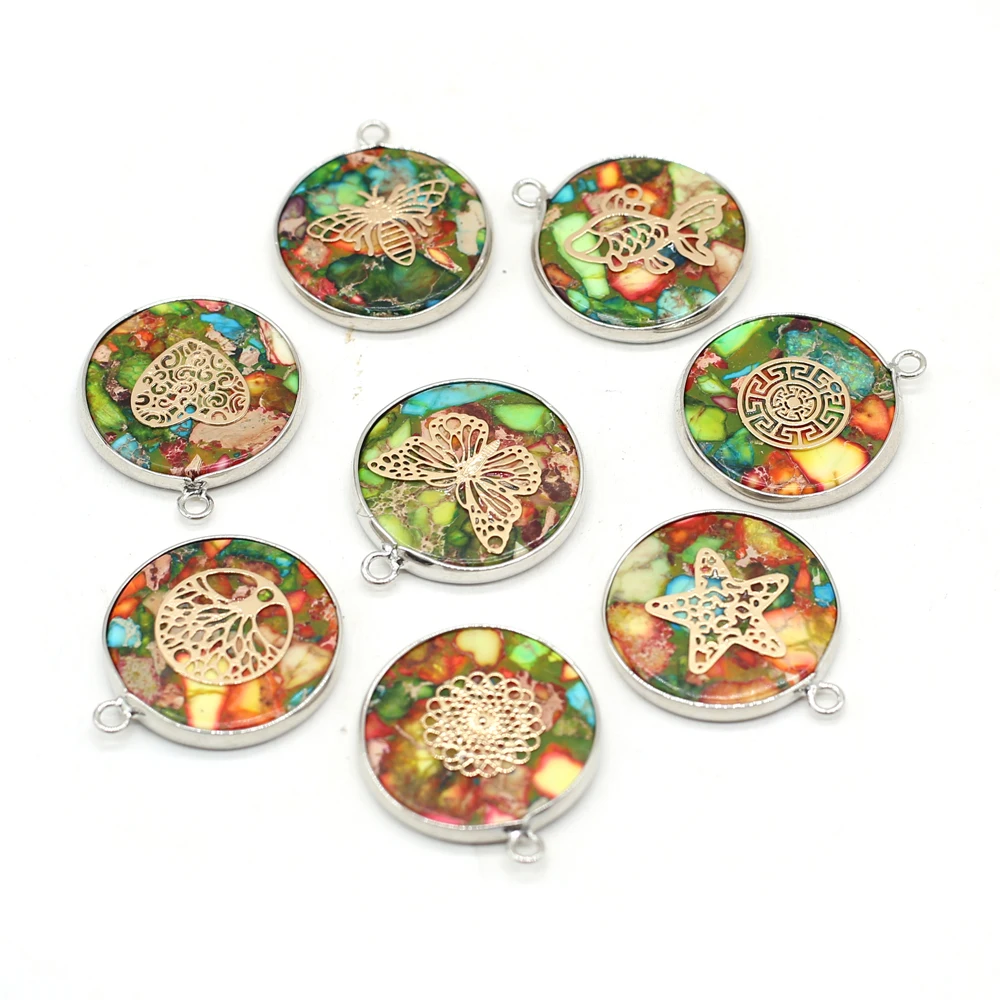 Wholesale8PCS Natural Stone Colorful Emperor Stones Round Pendant For Jewelry MakingDIY Necklace Earring Accessories Gift26x30mm
Wholesale8PCS Natural Stone Colorful Emperor Stones Round Pendant For Jewelry MakingDIY Necklace Earring Accessories Gift26x30mm