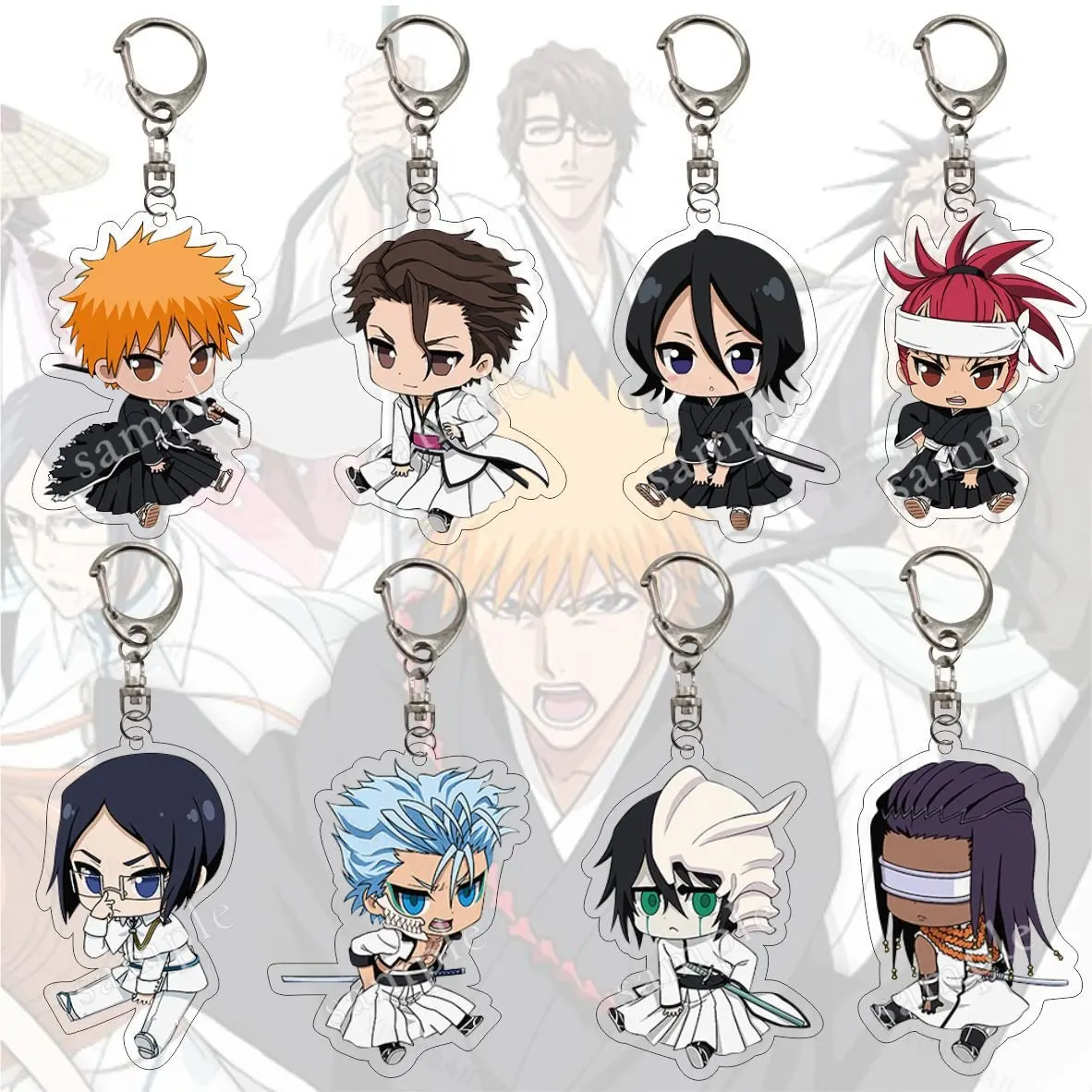 Original Anime Bleach Keychain for women and men, acrylic keychain with a comical character, bag accessories, school pendants,
Original Anime Bleach Keychain for women and men, acrylic keychain with a comical character, bag accessories, school pendants,