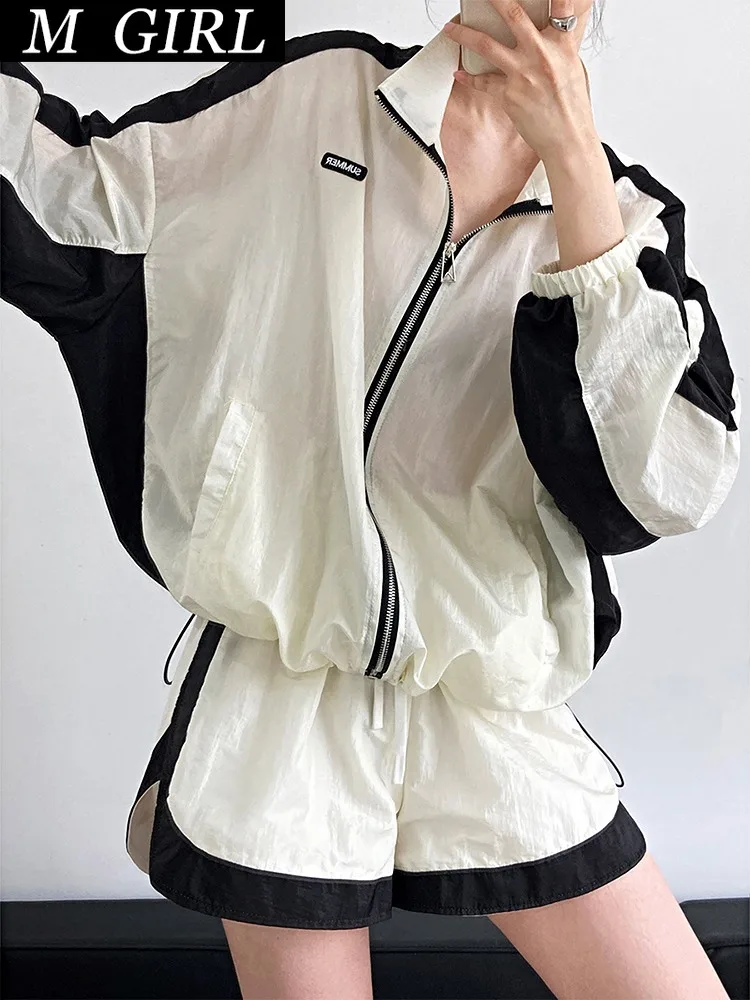 M GIRLS Casual Sportswear Suits Female 2023 Summer Fashion Color Match Sunscreen Clothing Thin Coat Wide-Leg Pants Two Piece Set
M GIRLS Casual Sportswear Suits Female 2023 Summer Fashion Color Match Sunscreen Clothing Thin Coat Wide-Leg Pants Two Piece Set