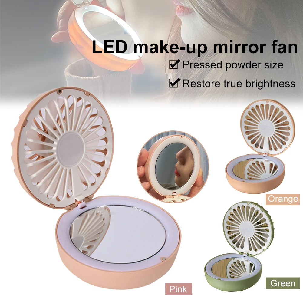 Folding Beauty Mirror with LED Light Fan 2-in-1 Compact Portable Cosmetic Mirror with Battery Makeup Mirror for Purse and Travel
Folding Beauty Mirror with LED Light Fan 2-in-1 Compact Portable Cosmetic Mirror with Battery Makeup Mirror for Purse and Travel