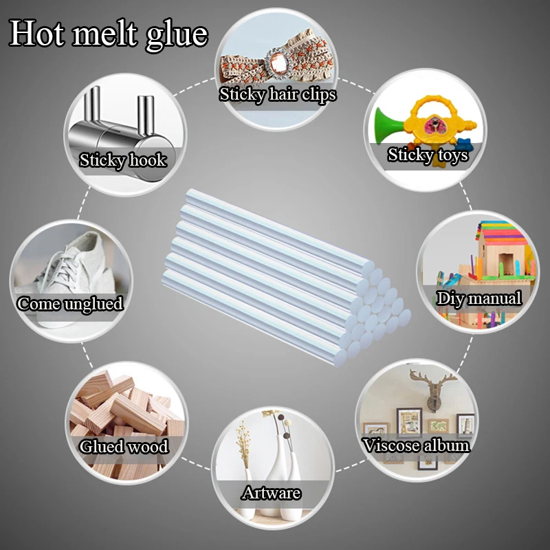 10 Pieces Hot Melt Adhesive Transparent 11mm 7mm Glue Sticks Silicone High Viscosity Strengthen Stickiness Handmade Supplies
10 Pieces Hot Melt Adhesive Transparent 11mm 7mm Glue Sticks Silicone High Viscosity Strengthen Stickiness Handmade Supplies
