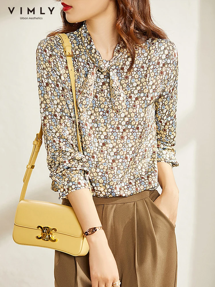 VIMLY Shirts For Women Clothing Floral Blouse Fashion Bow Button Up Shirt Vintage Long Sleeve Tops Korean Female Clothes F9185
VIMLY Shirts For Women Clothing Floral Blouse Fashion Bow Button Up Shirt Vintage Long Sleeve Tops Korean Female Clothes F9185