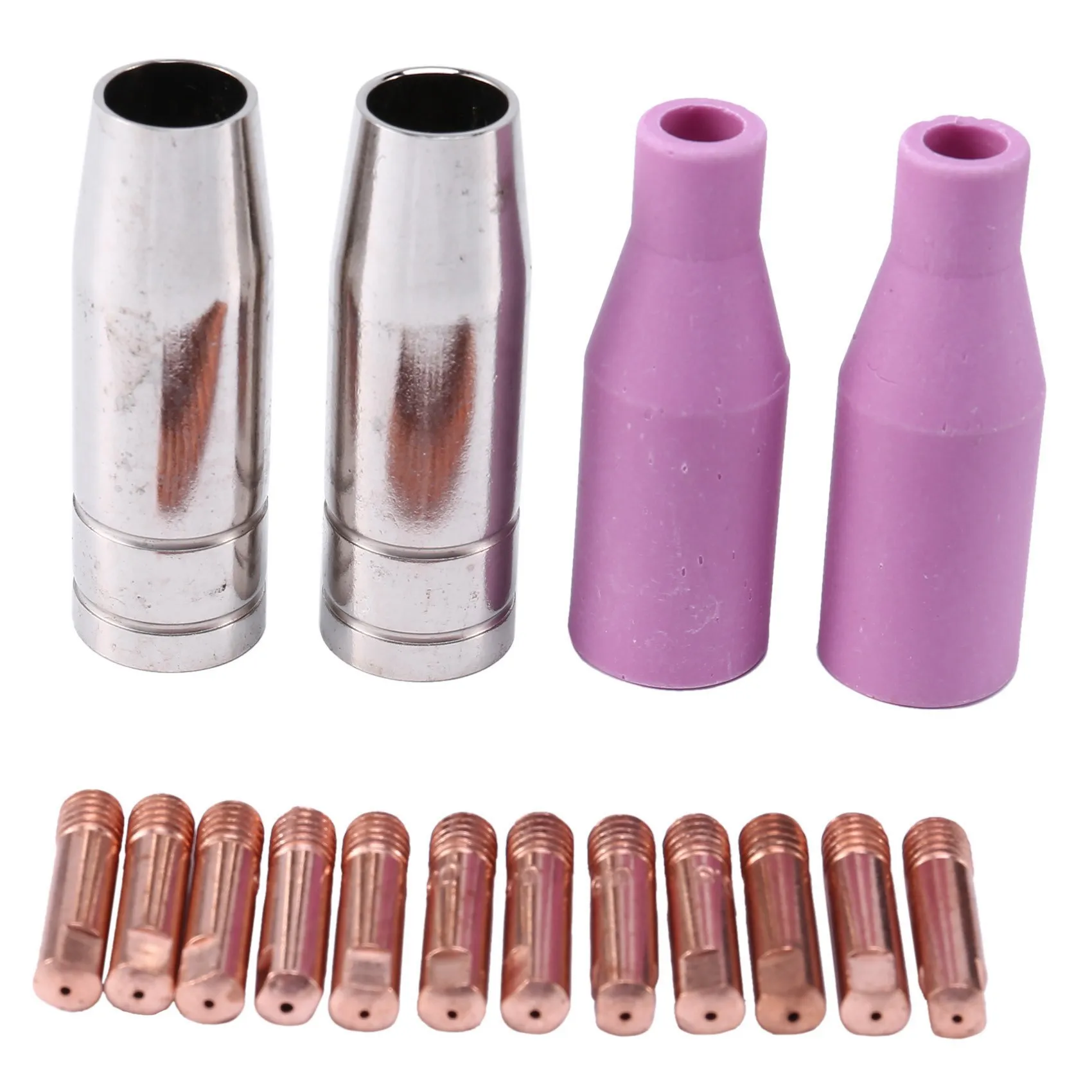 Mig Set of Nozzles 16Pcs AK15 for Welding Torch Cap Tip Contact 0.8mm MB15 Ceramic Accessories
Mig Set of Nozzles 16Pcs AK15 for Welding Torch Cap Tip Contact 0.8mm MB15 Ceramic Accessories