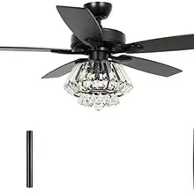 Fans with Lights and Remote 52 Inch Chandelier Ceiling Fan with Light for Bedroom Crystal Outdoor Ceiling Fans for Covered Patio
