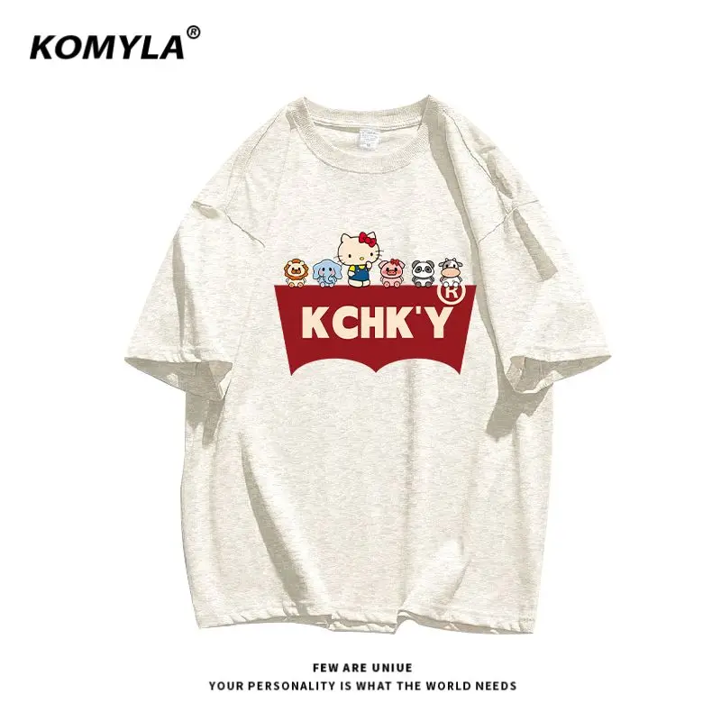 Новый милый топ из чистого хлопка с японским принтом Hello Kitty, милый мультяшный Универсальный Свободный Тонкий Повседневный Топ для подруг с короткими рукавами
Новый милый топ из чистого хлопка с японским принтом Hello Kitty, милый мультяшный Универсальный Свободный Тонкий Повседневный Топ для подруг с короткими рукавами