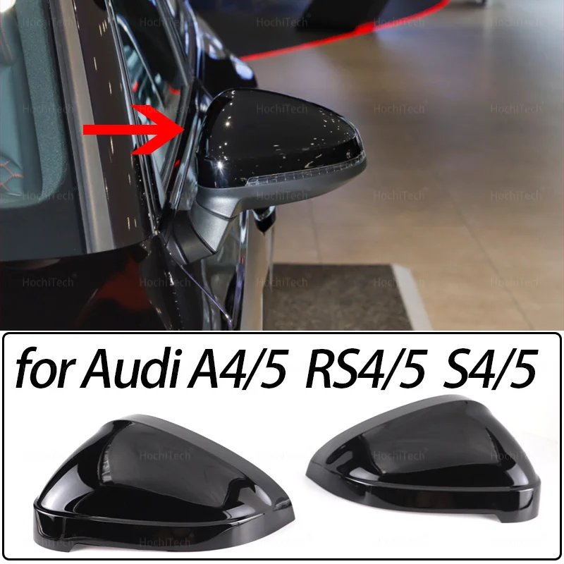 

for Audi A4 A5 S4 S5 RS4 RS5 B9 8W A RS S 4 5 Sedan Saloon Avant Quattro 2017-2023 Silver Black Carbon Look Rear Mirror Cap