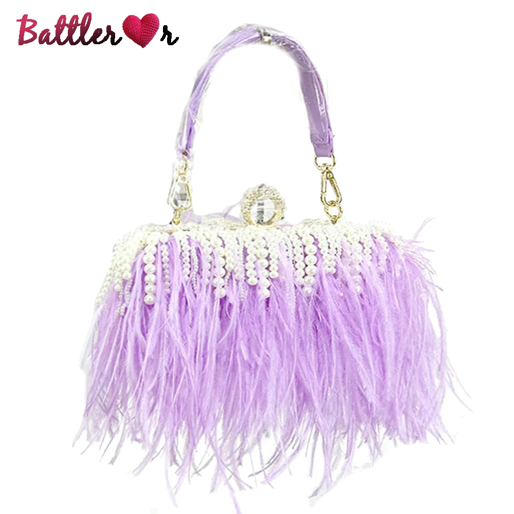 Moon Beading Flaps For Lady Pearl Tassel Handbag Clutches Luxury Design Women Wedding Purse Real Feather Shoulder Messenger Bag
Moon Beading Flaps For Lady Pearl Tassel Handbag Clutches Luxury Design Women Wedding Purse Real Feather Shoulder Messenger Bag