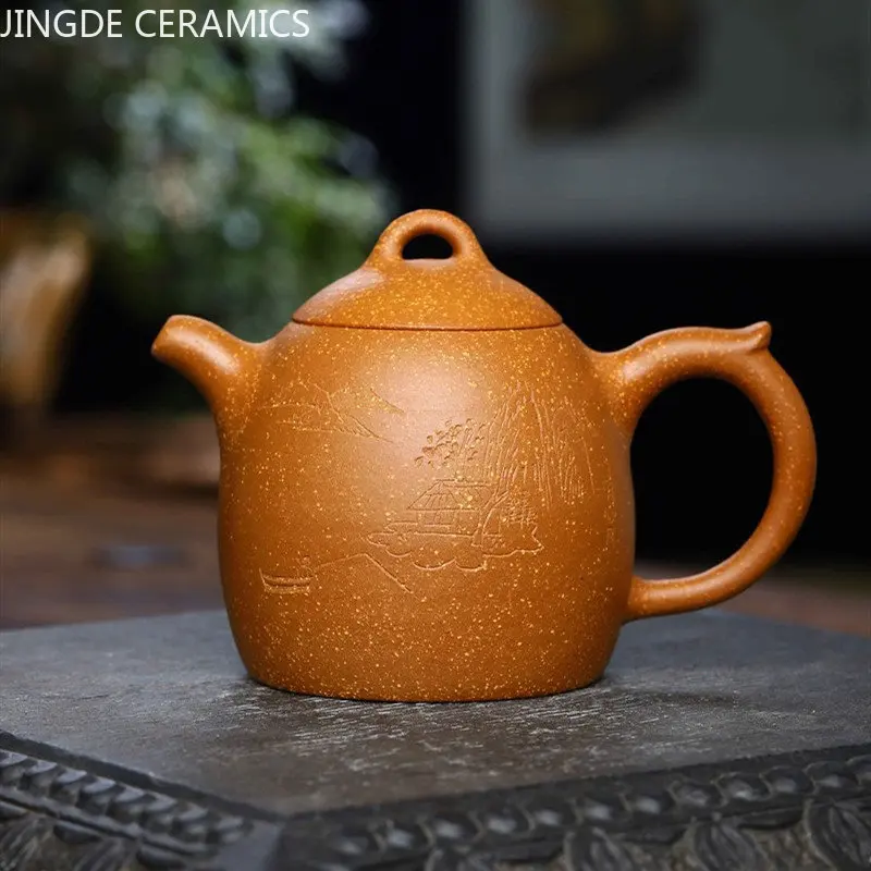 Classic Yixing Purple Clay Teapot Handmade Section Mud Filter Teapot Chinese Zisha Tea Set Customized Tea Maker Drinkware 350ml
Classic Yixing Purple Clay Teapot Handmade Section Mud Filter Teapot Chinese Zisha Tea Set Customized Tea Maker Drinkware 350ml