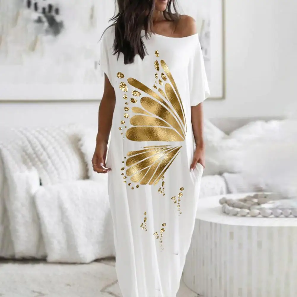 Fashion Women Pocket Loose Waist Pullover Dress Female Casual Print Short Sleeve Long Dress Sexy Off Shoulder Beach Party Dress
Fashion Women Pocket Loose Waist Pullover Dress Female Casual Print Short Sleeve Long Dress Sexy Off Shoulder Beach Party Dress