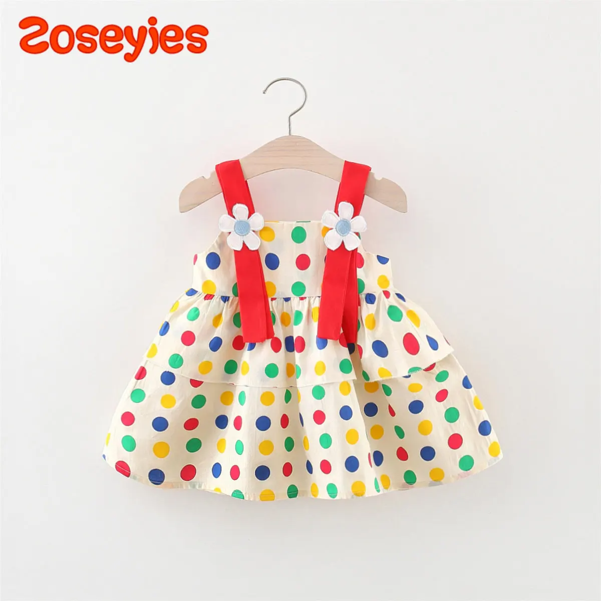 Летнее платье на бретельках для девочек 0-3 лет, милое платье из хлопка на бретельках с цветочным рисунком 
Летнее платье на бретельках для девочек 0-3 лет, милое платье из хлопка на бретельках с цветочным рисунком