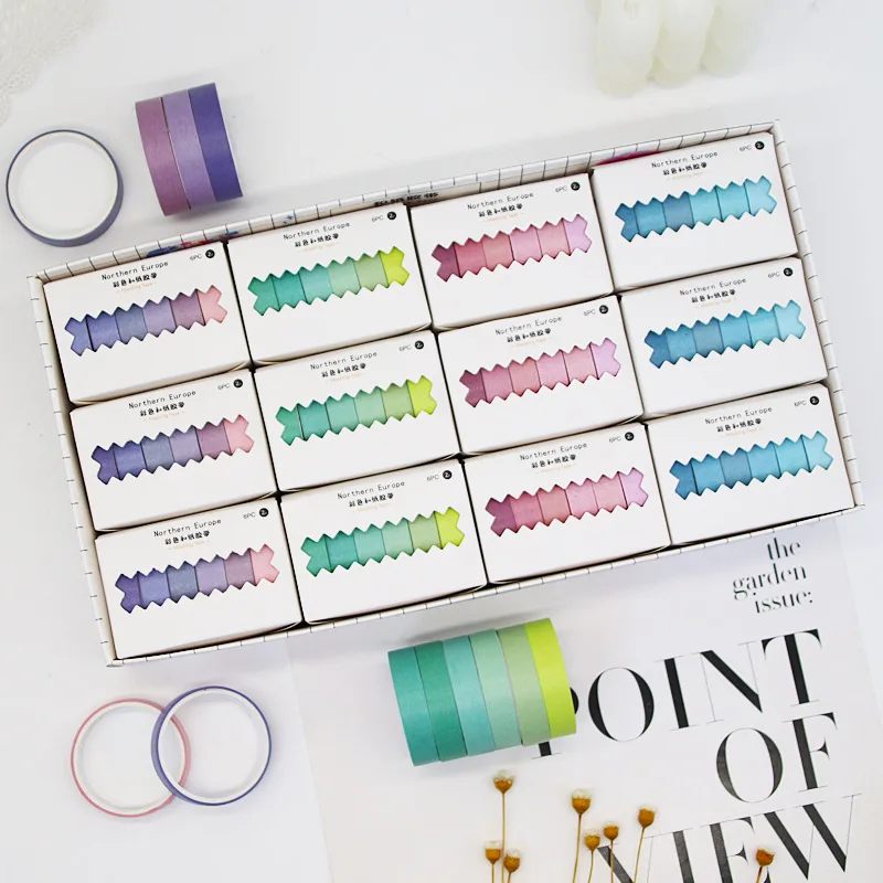 ICE YOYO 6Pcs Rainbow Masking Tape Cute DIY Creative Washi Tape Scrapbooking Diary Decorative Journal Stickers Student Supplies
ICE YOYO 6Pcs Rainbow Masking Tape Cute DIY Creative Washi Tape Scrapbooking Diary Decorative Journal Stickers Student Supplies