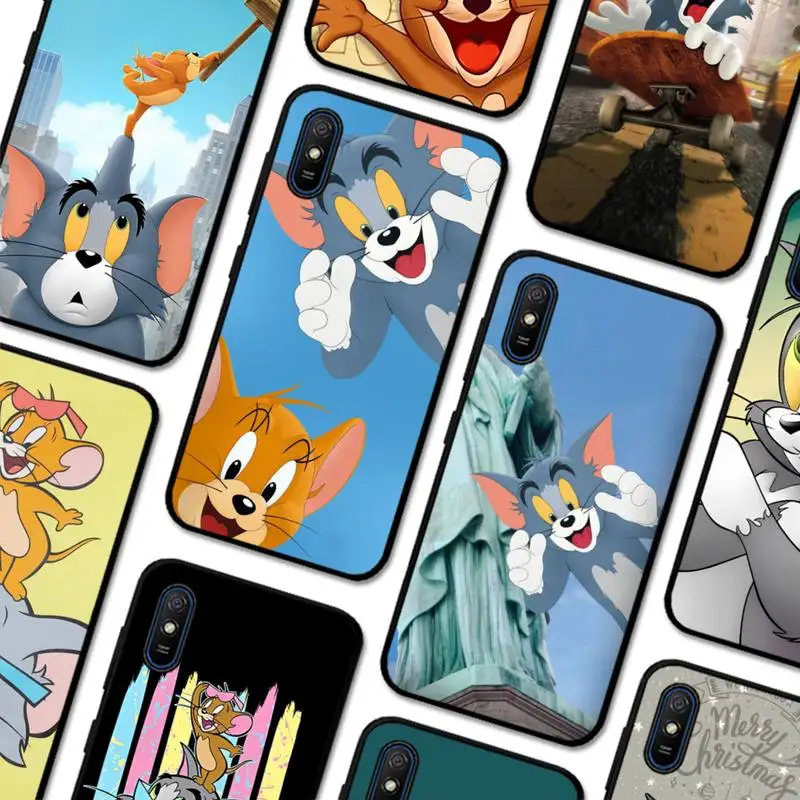 

Cartoon Cat and Mouse Phone Case for Redmi 5 6 7 8 9 A 5plus K20 4X S2 GO 6 K30 pro