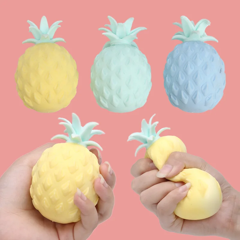 

Funny Decompression Vent Pineapple Squeeze Ball Gift Squishy Squeeze Stress Reliever Fidget Sensory Toys Simulation Fruit Food