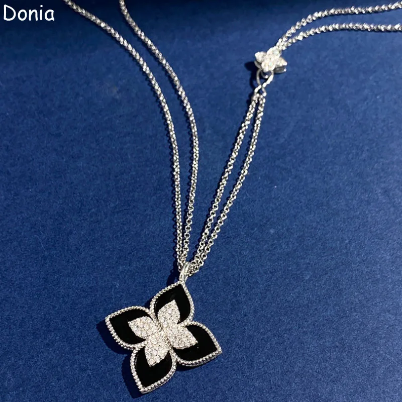 Donia Jewelry European and American Fashion Flower Titanium Steel Micro Zircon Shell Double Long Necklace Luxury Gift
Donia Jewelry European and American Fashion Flower Titanium Steel Micro Zircon Shell Double Long Necklace Luxury Gift