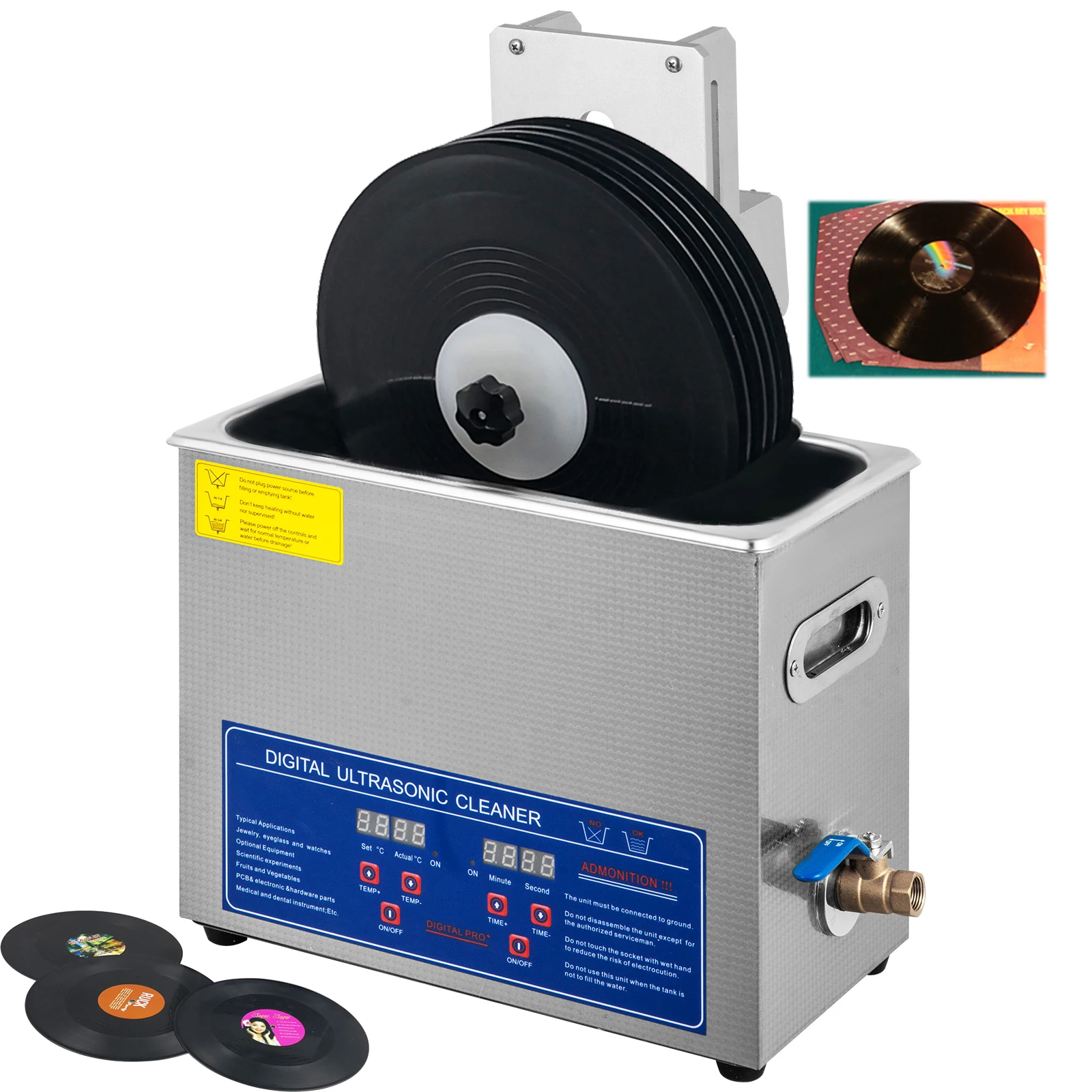 Ultrasonic Record Cleaner 6L Ultrasonic Vinyl Record Cleaning Machine Complete kit W/ Drying Rack Spin Rack
Ultrasonic Record Cleaner 6L Ultrasonic Vinyl Record Cleaning Machine Complete kit W/ Drying Rack Spin Rack