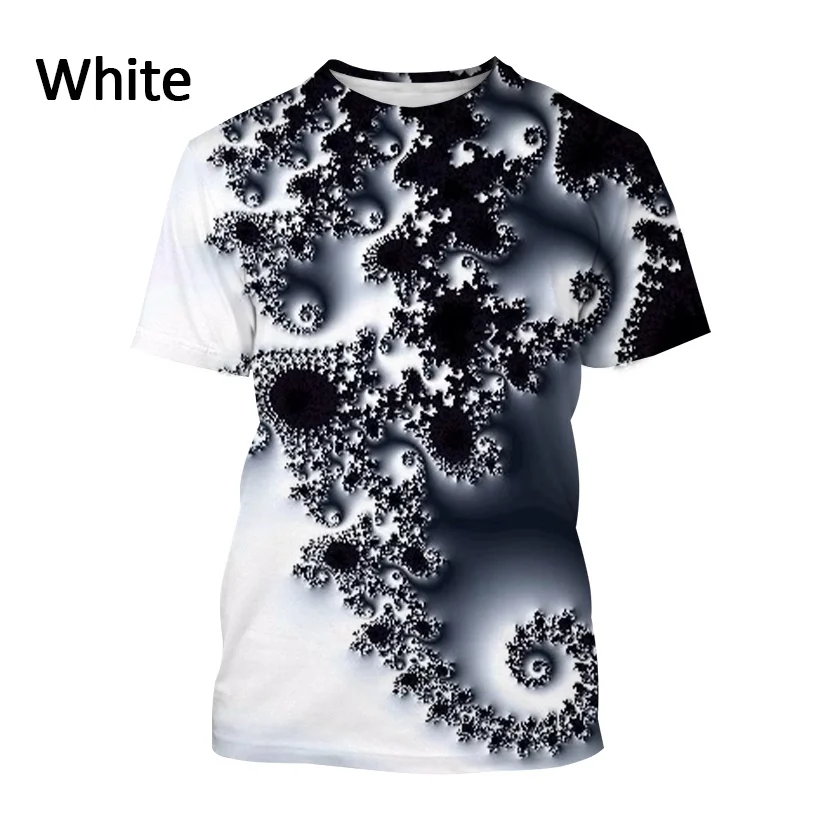 

Fashion Spiral Vertigo 3D T-Shirt Colorful Rendering Fractal Flower Visual Unisex Creativity Art Printed Short Sleeved