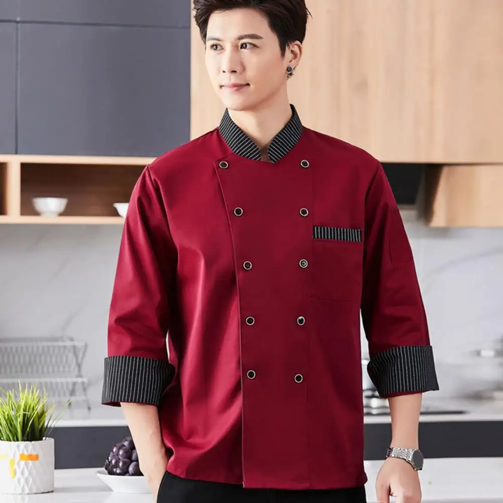Chef Top Stand Collar Color Matching Long Sleeves Easy to Wash Women Catering Bakery Plus Size Men Uniform for Fast Food Store
Chef Top Stand Collar Color Matching Long Sleeves Easy to Wash Women Catering Bakery Plus Size Men Uniform for Fast Food Store