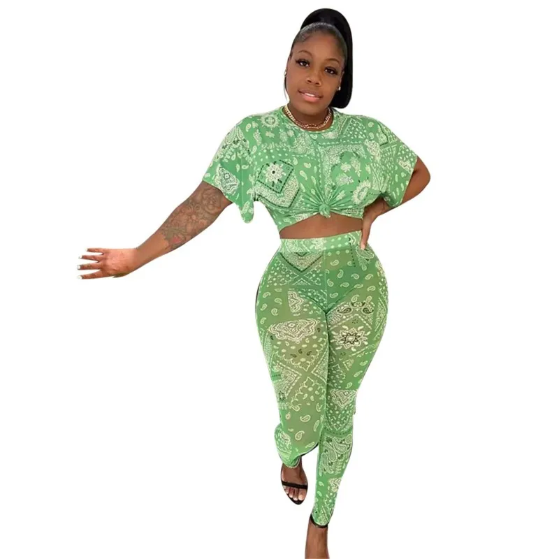 2 Piece Sets Women Outfits O Neck T Shirt Crop Top And Pencil Pant Suits Summer New Paisley Print Street Style Sexy Matching Set
2 Piece Sets Women Outfits O Neck T Shirt Crop Top And Pencil Pant Suits Summer New Paisley Print Street Style Sexy Matching Set