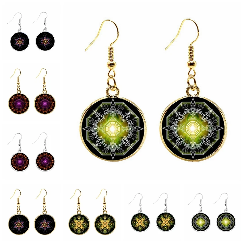 Gothic Fashion Mandala Series 20mm Glass Cabochon Ear Hook Earrings Magic Figure Earrings Female Gift Jewelry
Gothic Fashion Mandala Series 20mm Glass Cabochon Ear Hook Earrings Magic Figure Earrings Female Gift Jewelry