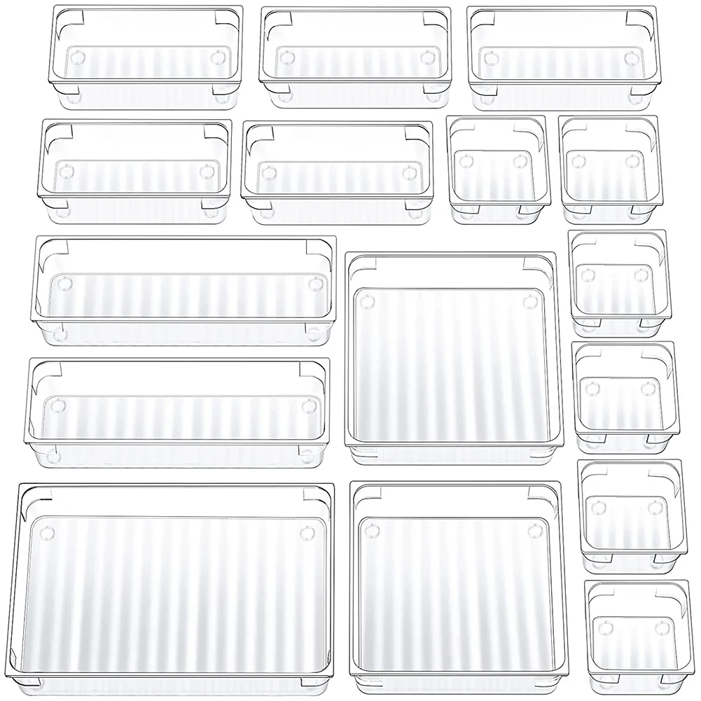 16 Pcs Transparent Drawer Storage System Multi-Size Drawer Manager, Classified Management for Office Computer Desktop
16 Pcs Transparent Drawer Storage System Multi-Size Drawer Manager, Classified Management for Office Computer Desktop