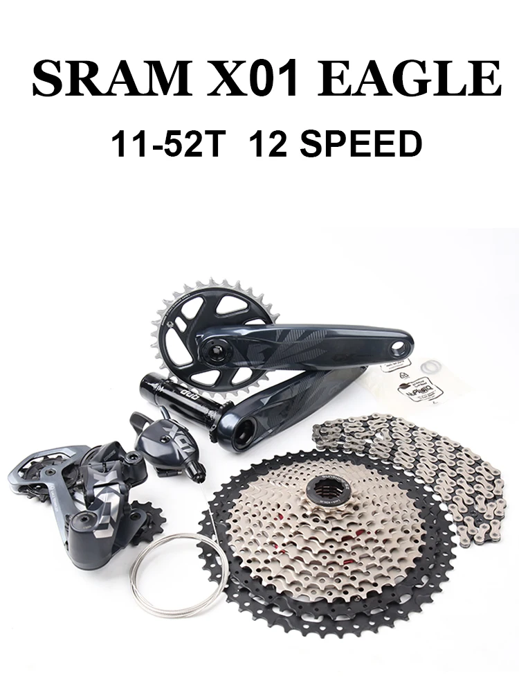 SRAM GX X01 EAGLE XO1 Bicycle Groupset 1X12 Speed DUB Crankset Shifter Trigger Lever Rear Derailleur 11-52T Cassette Chain Kit
SRAM GX X01 EAGLE XO1 Bicycle Groupset 1X12 Speed DUB Crankset Shifter Trigger Lever Rear Derailleur 11-52T Cassette Chain Kit